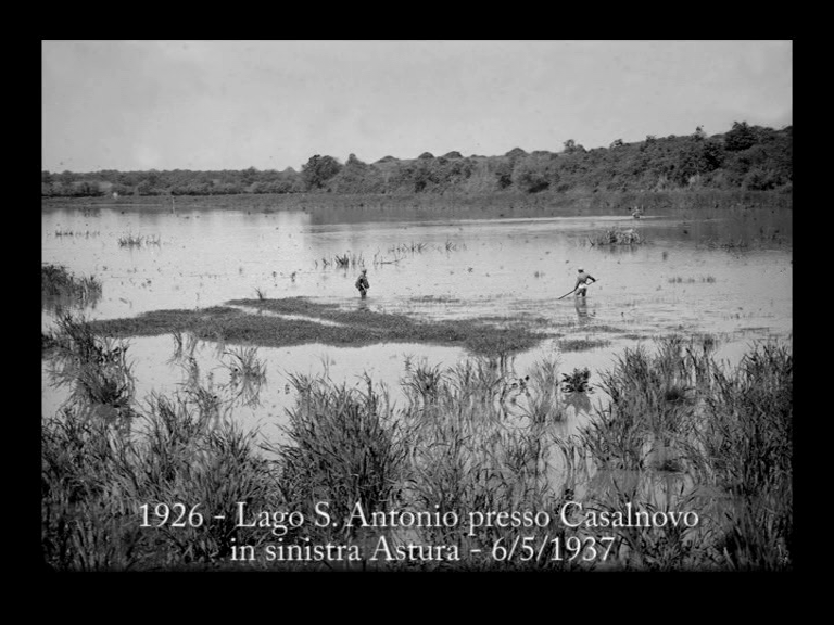 Il lago S. Antonio in un’immagine del Fondo Bortolotti (C. B. Agro Pontino)